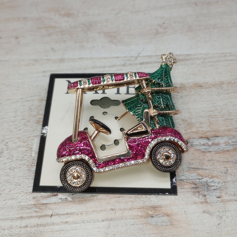 Napier Christmas Golf Cart With Tree Pin